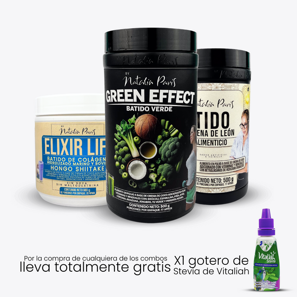 1 Batido Elixir Life+1 Batido Verde+ 1 Batido  Melena de León